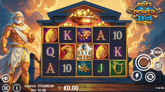 Pots of Power: Zeus – Hovedskjermen med hjul